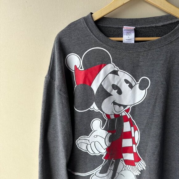 Disney Minnie Mouse Holiday Disneyland Grey Sweater Fan Adult Womens Size Large - Picture 2 of 10